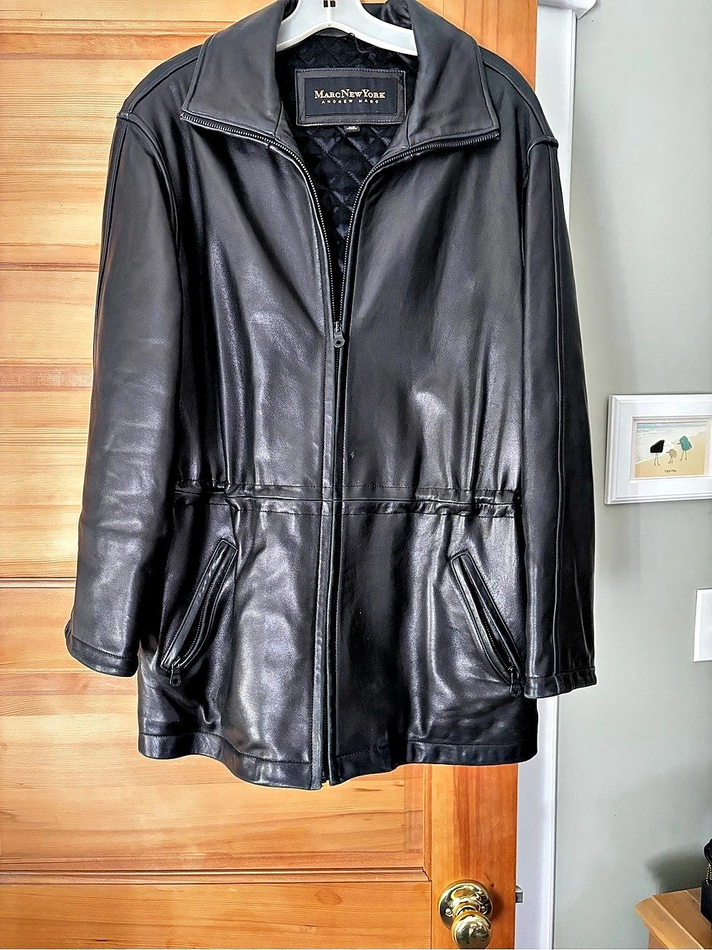 Marc New York Andrew Marc Leather-Look Jacket Black Size XS Like New